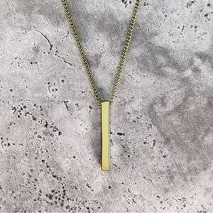 Men’s Stainless Steel Bar Chain Necklace Silver and Black 21.5”